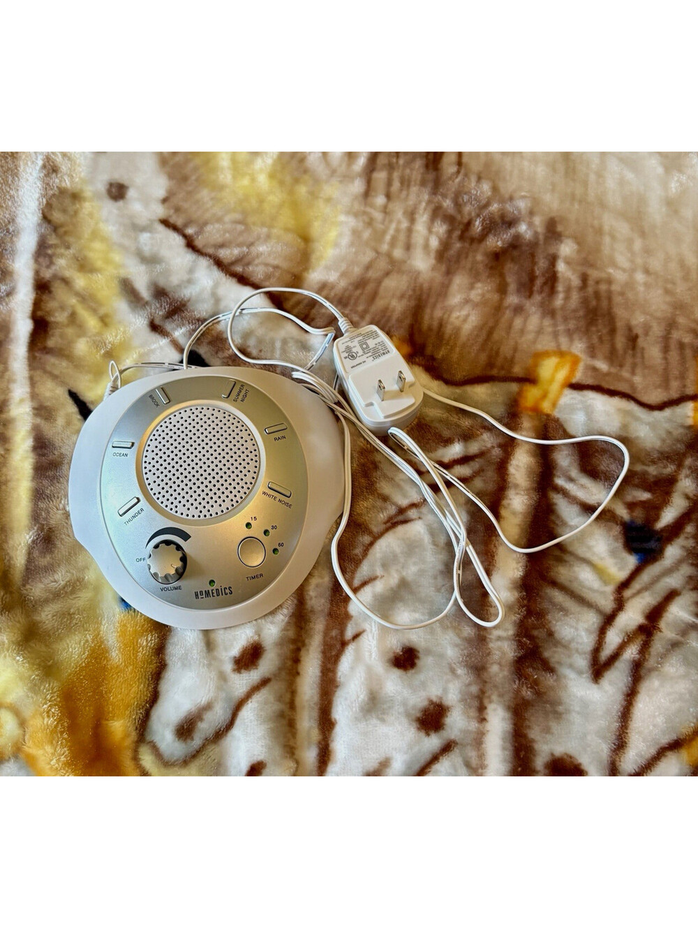 HoMedics SoundSpa White Noise Machine Sound Therapy Sleeping Aid, White